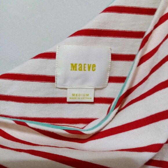 Maeve Marketa NWT Anthropologie one shoulder red striped dress sz M - Picture 7 of 13